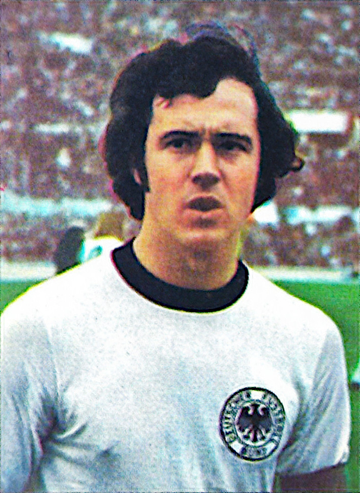 Porträtt av Franz Beckenbauer i Västtysklands landslagströja