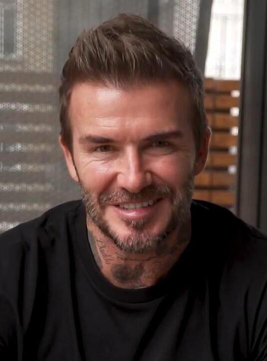 David Beckham, svartvitt porträtt