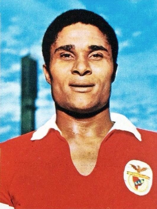 Eusébio, svartvitt porträtt