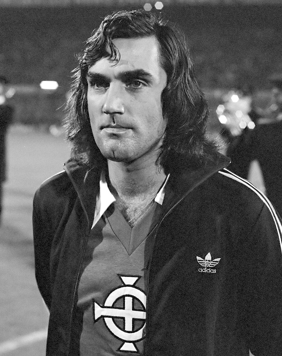 George Best, svartvitt porträtt