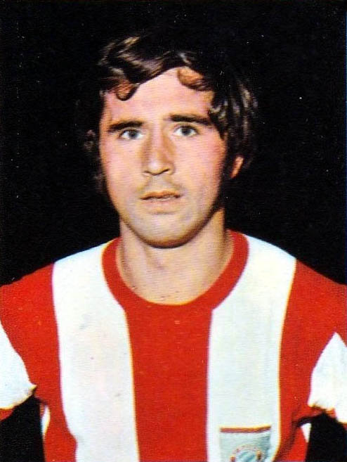 Gerd Müller, vintage sepia-porträtt