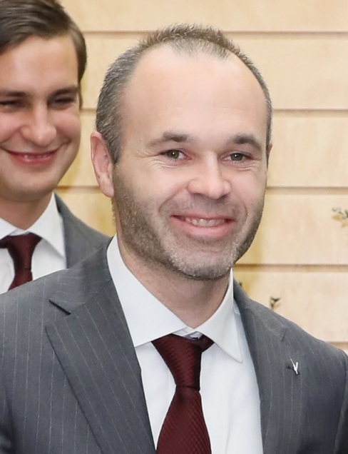 Andrés Iniesta, svartvitt porträtt