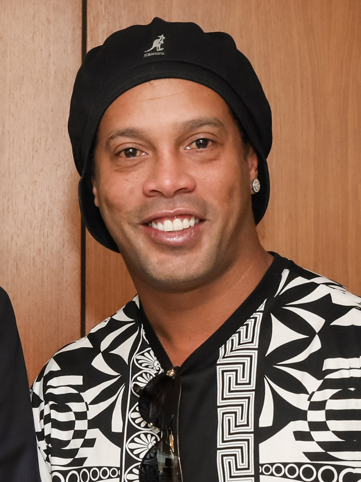 Porträtt av Ronaldinho i Brasiliens landslagströja