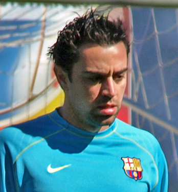 Xavi Hernández, svartvitt porträtt